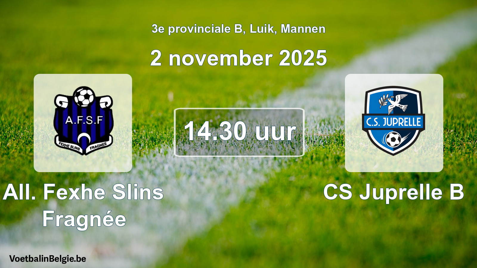 Scheduled match men football: All. Fexhe Slins Fragnée - CS Juprelle B (2 November 2025)