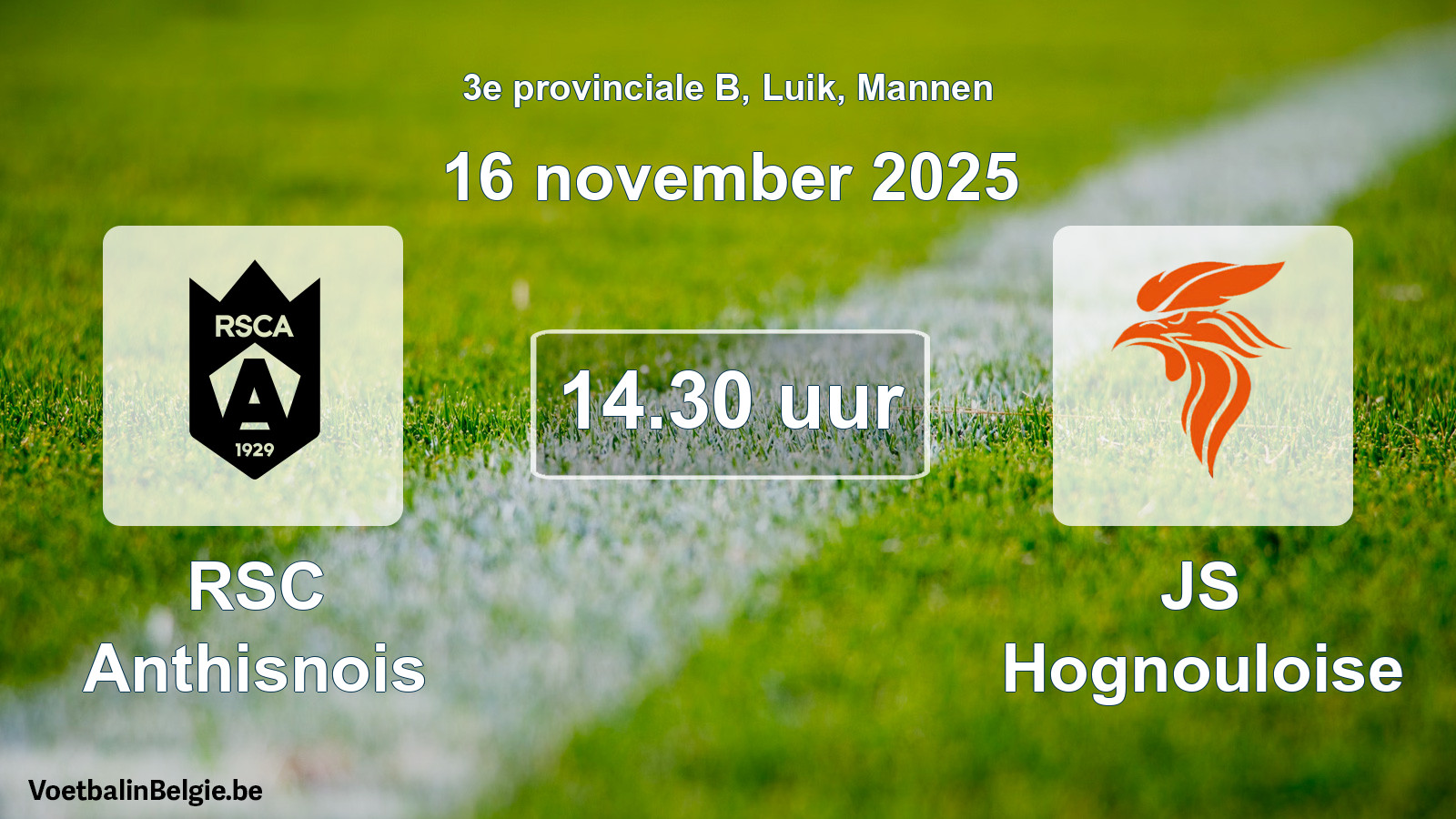 Scheduled match men football: RSC Anthisnois - JS Hognouloise (16 November 2025)