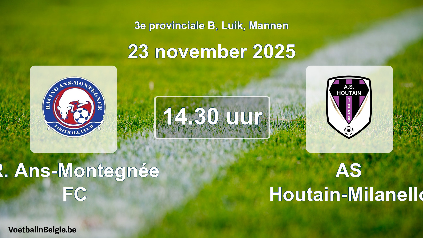 Scheduled match men football: R. Ans-Montegnée FC - AS Houtain-Milanello (23 November 2025)
