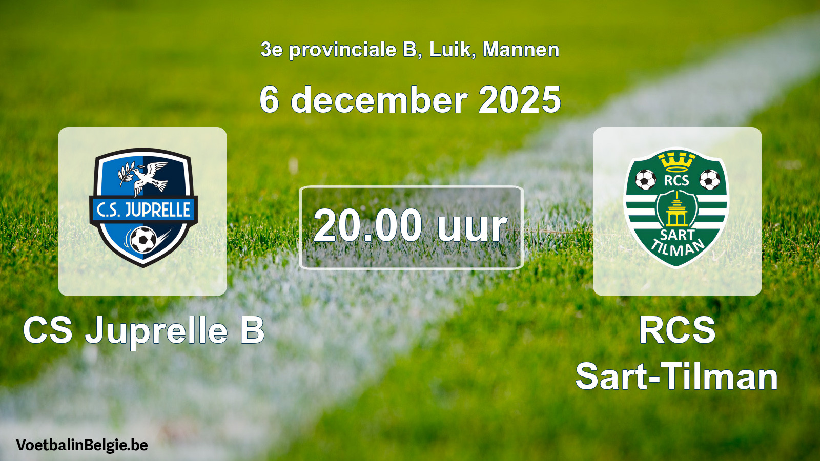 Scheduled match men football: CS Juprelle B - RCS Sart-Tilman (6 December 2025)