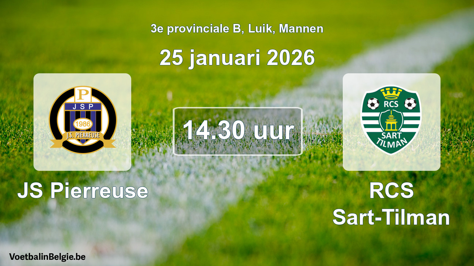 Scheduled match men football: JS Pierreuse - RCS Sart-Tilman (25 January 2026)