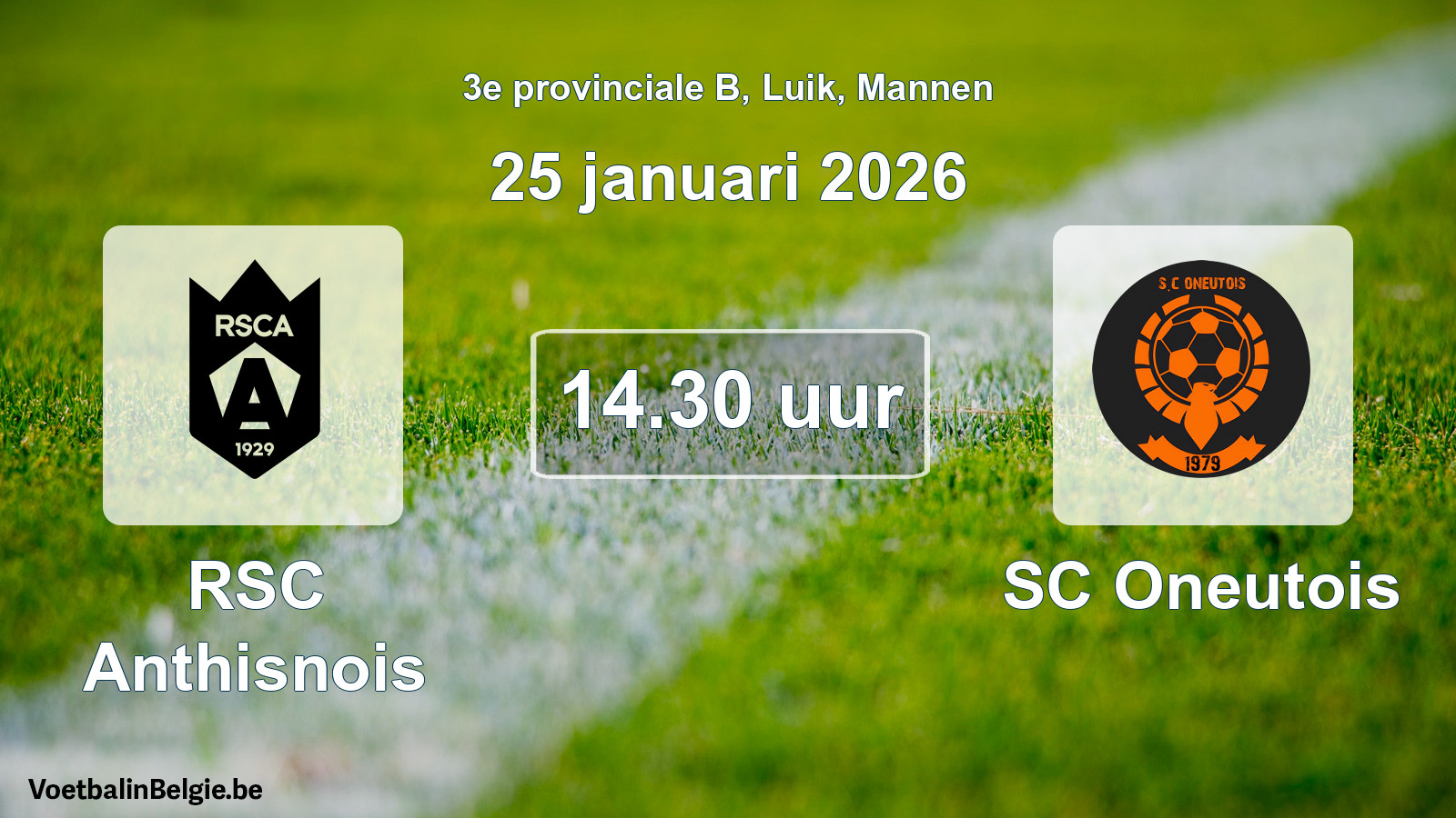 Scheduled match men football: RSC Anthisnois - SC Oneutois (25 January 2026)