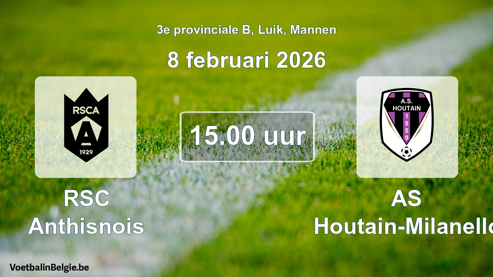 Scheduled match men football: RSC Anthisnois - AS Houtain-Milanello (8 February 2026)