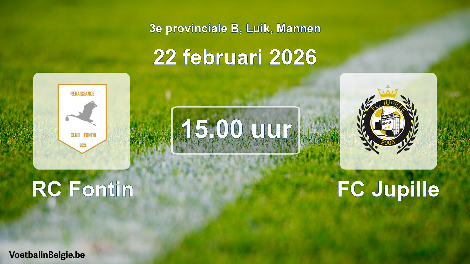 Scheduled match men football: RC Fontin - FC Jupille (22 February 2026)