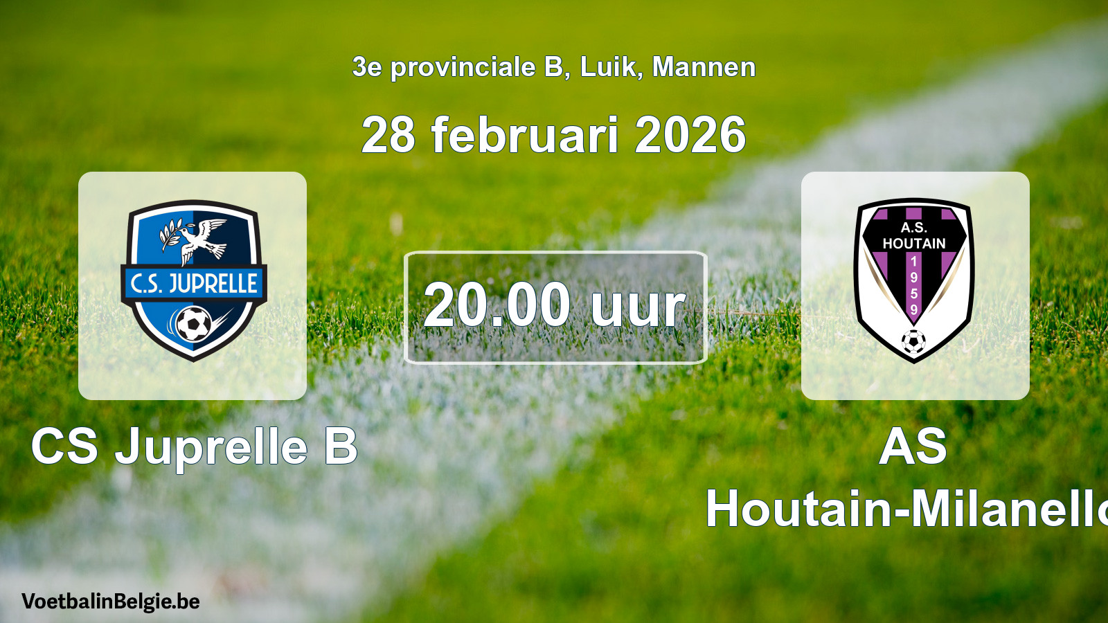 Scheduled match men football: CS Juprelle B - AS Houtain-Milanello (28 February 2026)