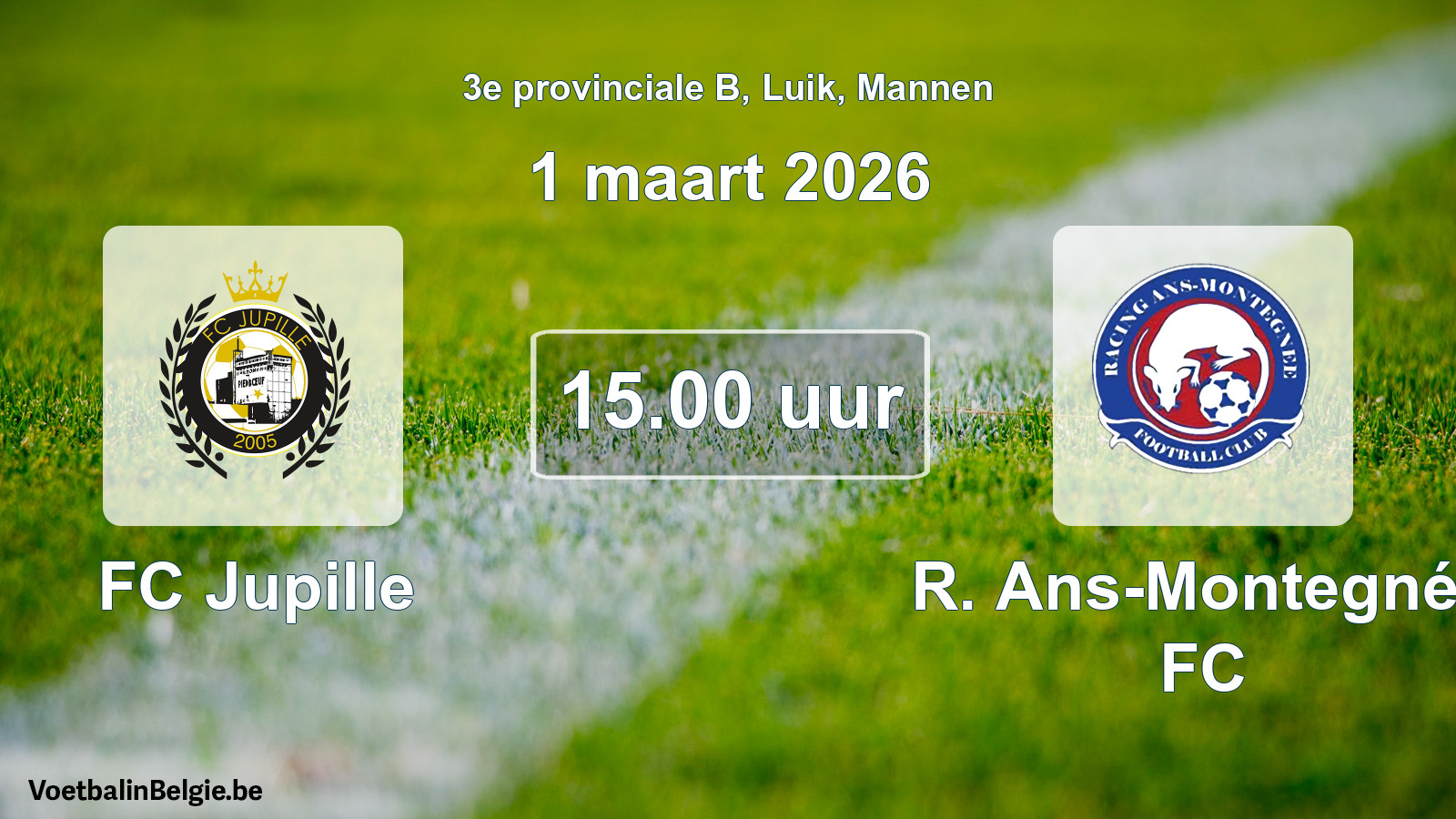 Scheduled match men football: FC Jupille - R. Ans-Montegnée FC (1 March 2026)
