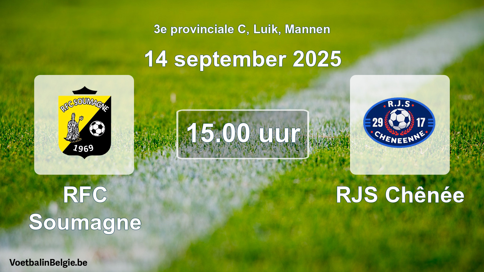 Match prévu football hommes: RFC Soumagne - RJS Chênée (14 septembre 2025)