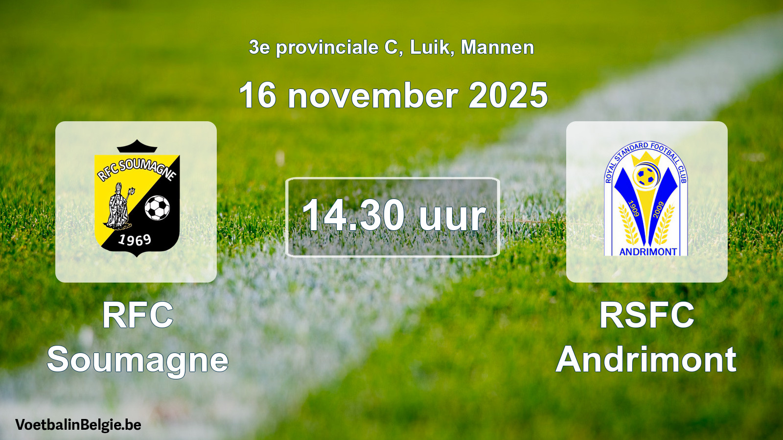 Match prévu football hommes: RFC Soumagne - RSFC Andrimont (16 novembre 2025)