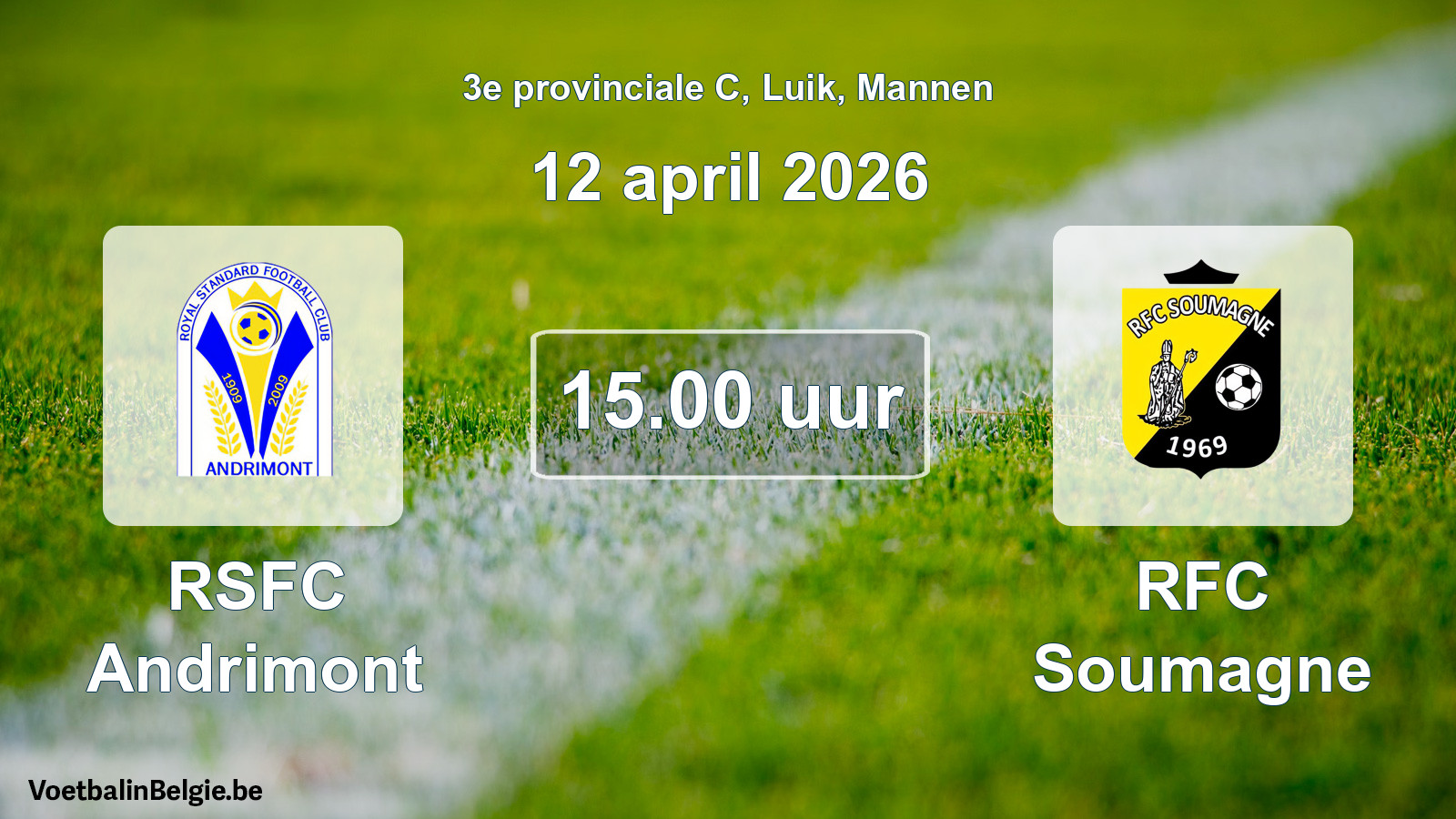 Scheduled match men football: RSFC Andrimont - RFC Soumagne (12 April 2026)
