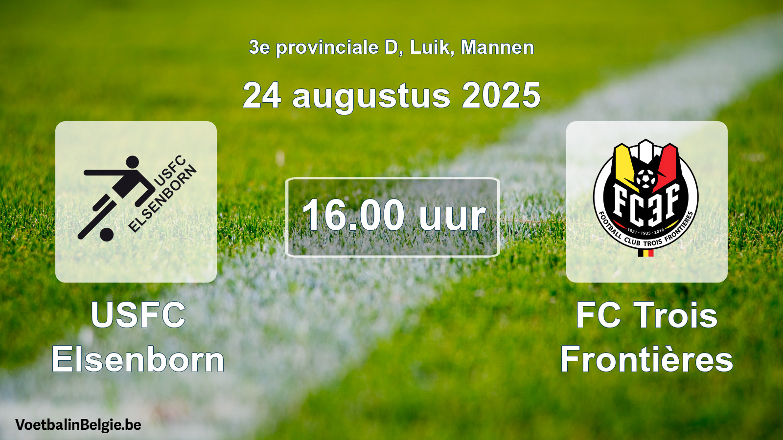 Scheduled match men football: USFC Elsenborn - FC Trois Frontières (24 August 2025)