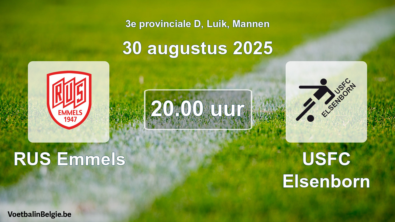 Scheduled match men football: RUS Emmels - USFC Elsenborn (30 August 2025)
