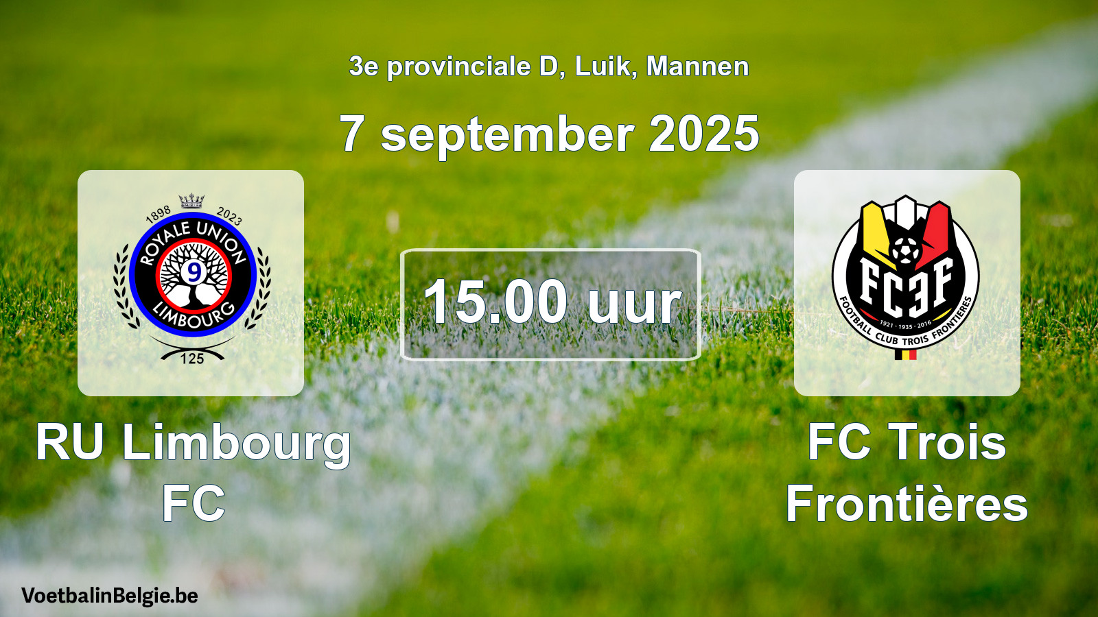 Scheduled match men football: RU Limbourg FC - FC Trois Frontières (7 September 2025)