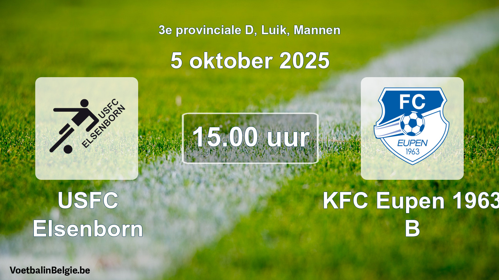 Scheduled match men football: USFC Elsenborn - KFC Eupen 1963 B (5 October 2025)