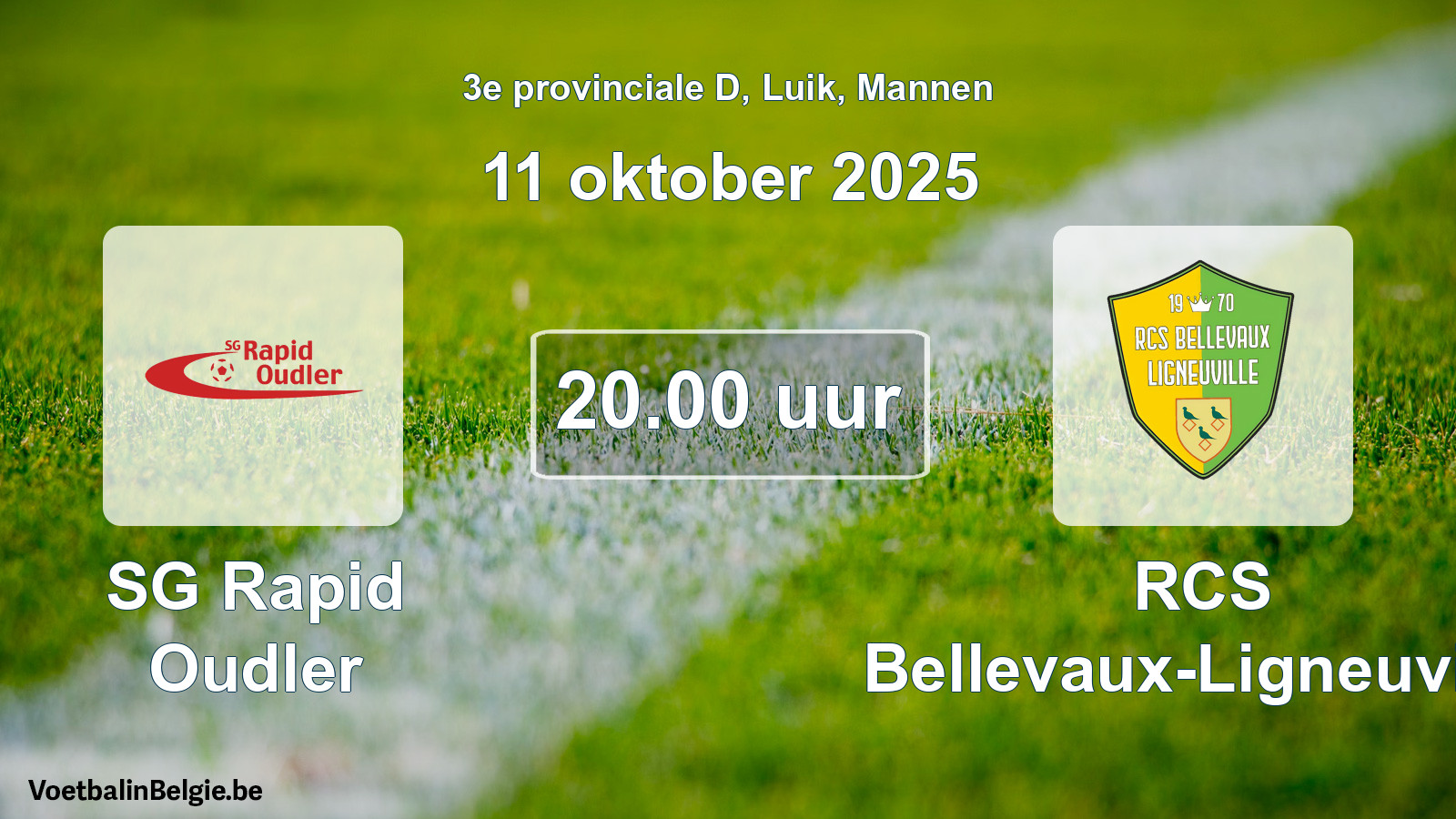 Scheduled match men football: SG Rapid Oudler - RCS Bellevaux-Ligneuville (11 October 2025)