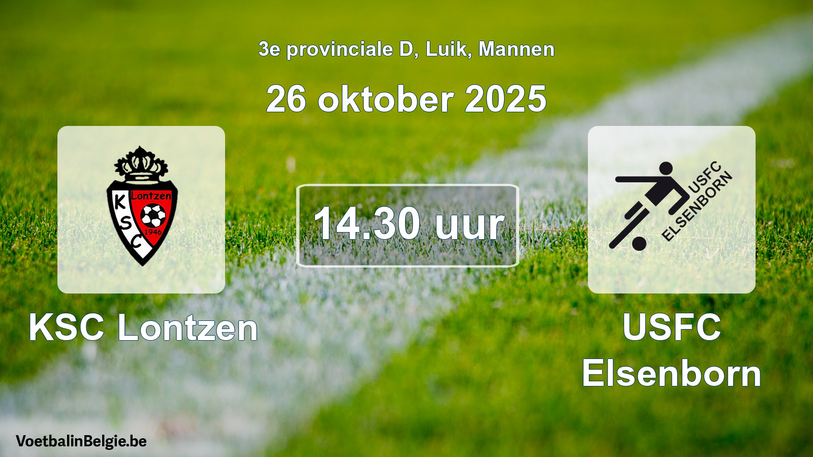 Scheduled match men football: KSC Lontzen - USFC Elsenborn (26 October 2025)