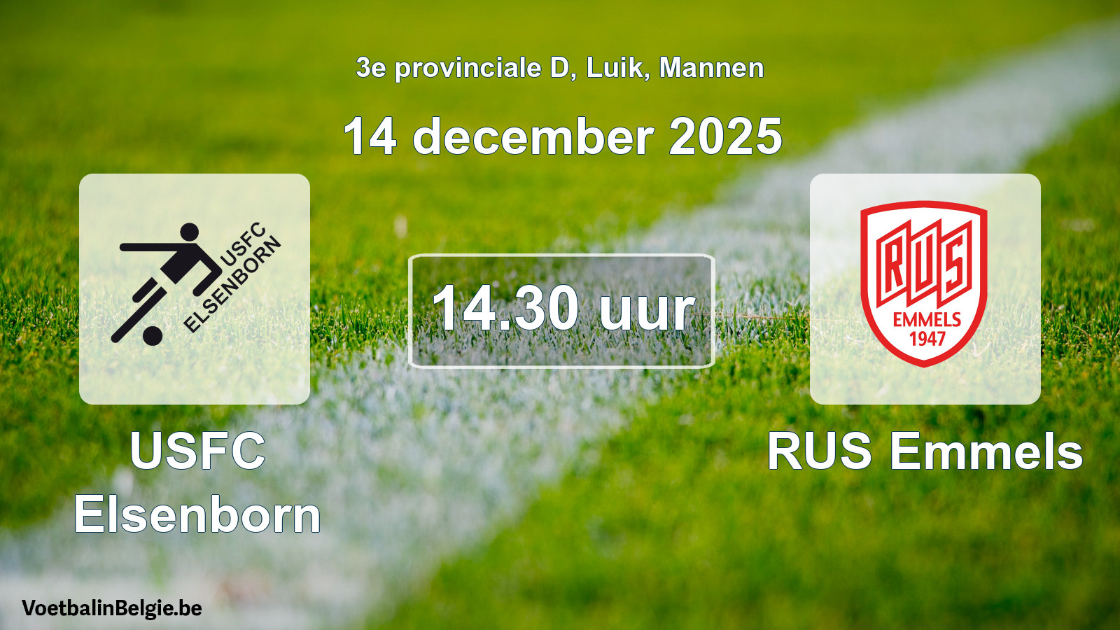 Geplande wedstrijd mannenvoetbal: USFC Elsenborn - RUS Emmels (14 december 2025)