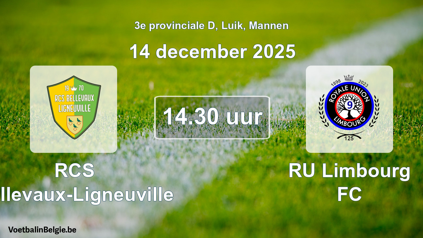 Geplande wedstrijd mannenvoetbal: RCS Bellevaux-Ligneuville - RU Limbourg FC (14 december 2025)