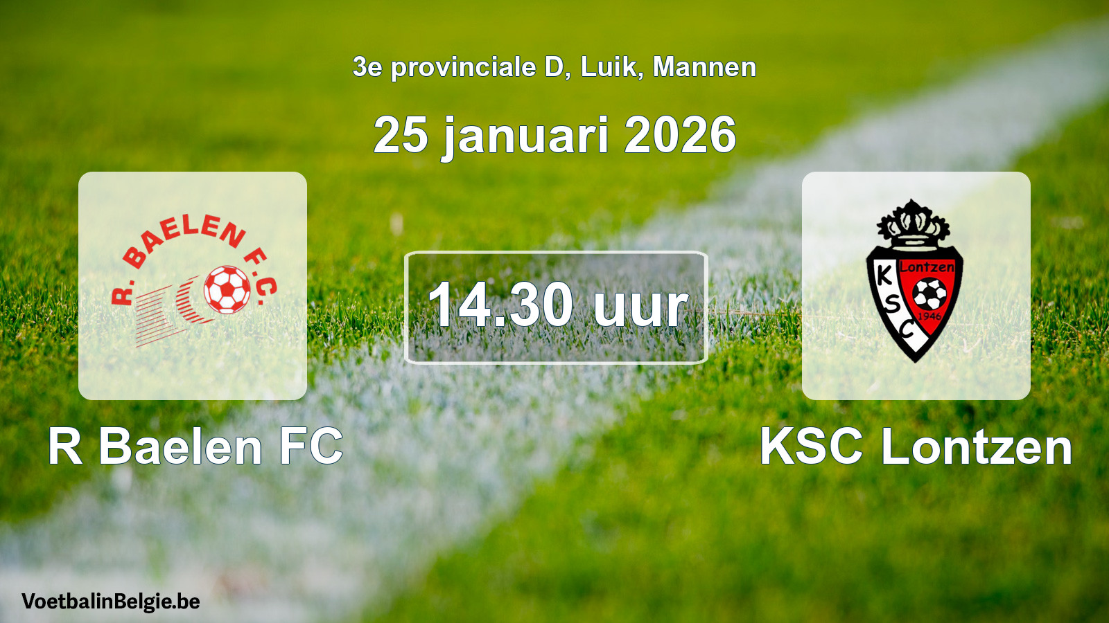 Scheduled match men football: R Baelen FC - KSC Lontzen (25 January 2026)