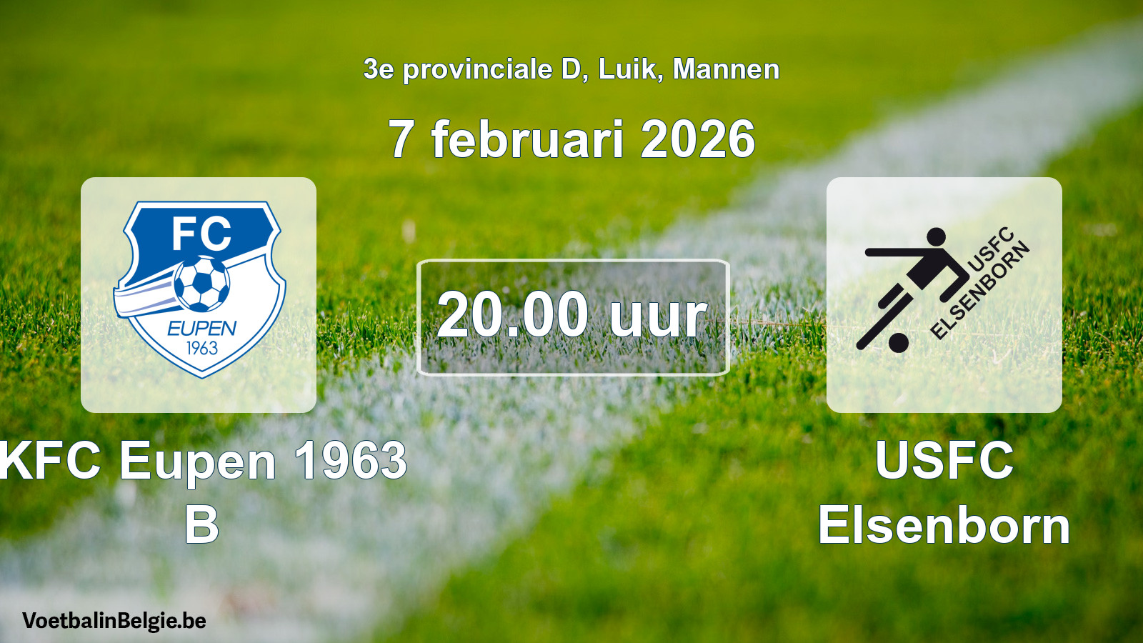 Scheduled match men football: KFC Eupen 1963 B - USFC Elsenborn (7 February 2026)
