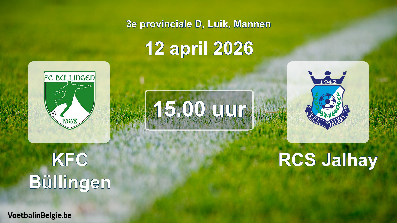 Scheduled match men football: KFC Büllingen - RCS Jalhay (12 April 2026)