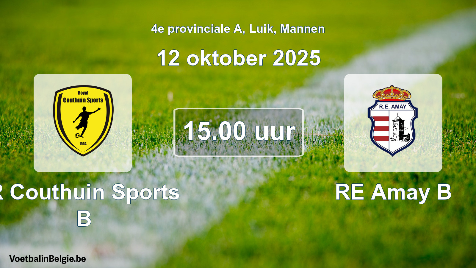 Scheduled match men football: R Couthuin Sports B - RE Amay B (12 October 2025)