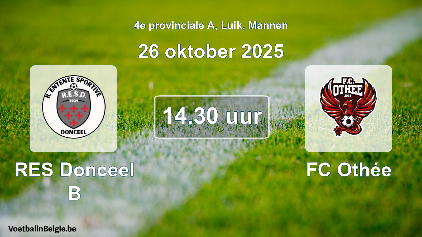 Scheduled match men football: RES Donceel B - FC Othée (26 October 2025)