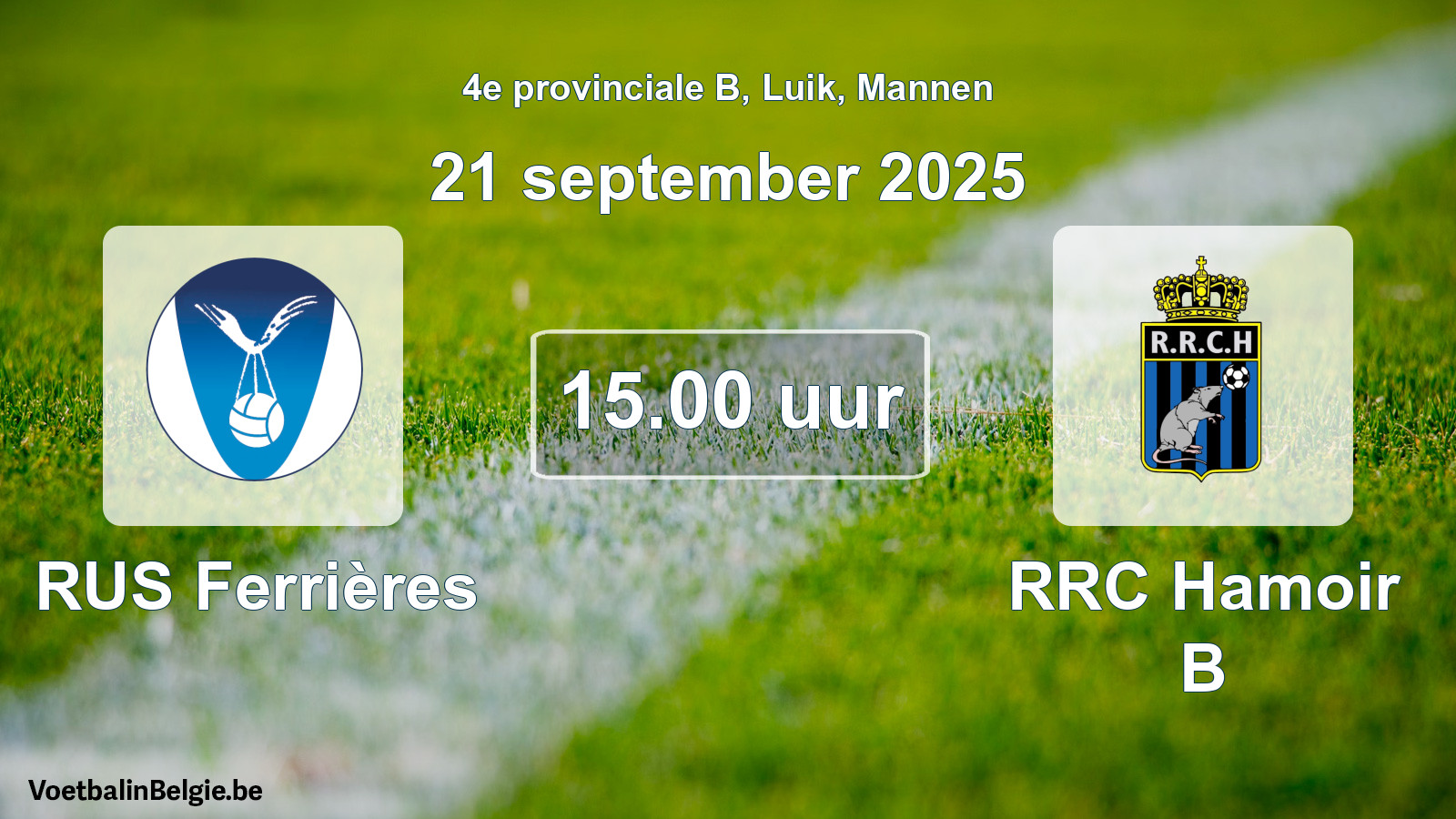 Scheduled match men football: RUS Ferrières - RRC Hamoir B (21 September 2025)