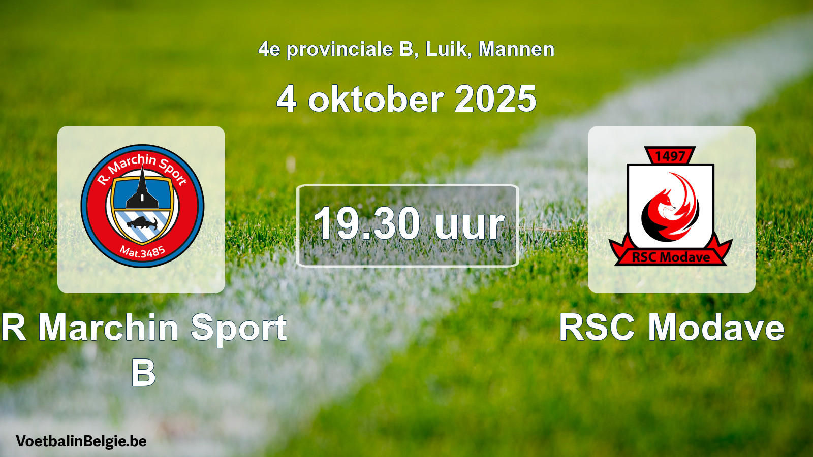 Scheduled match men football: R Marchin Sport B - RSC Modave (4 October 2025)