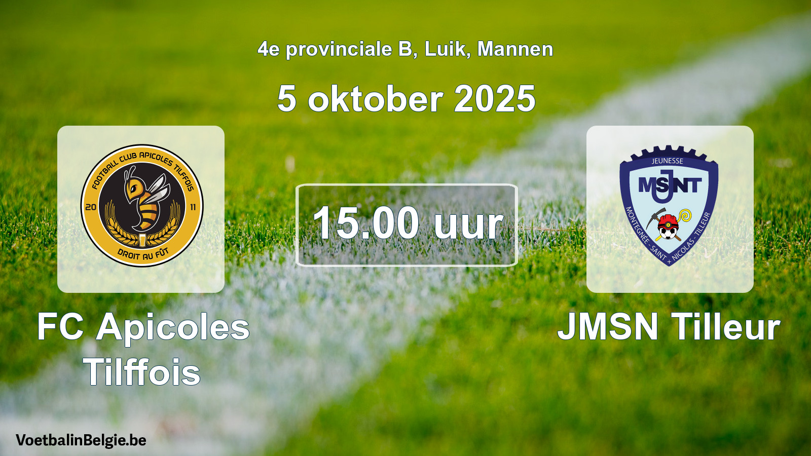Scheduled match men football: FC Apicoles Tilffois - JMSN Tilleur (5 October 2025)