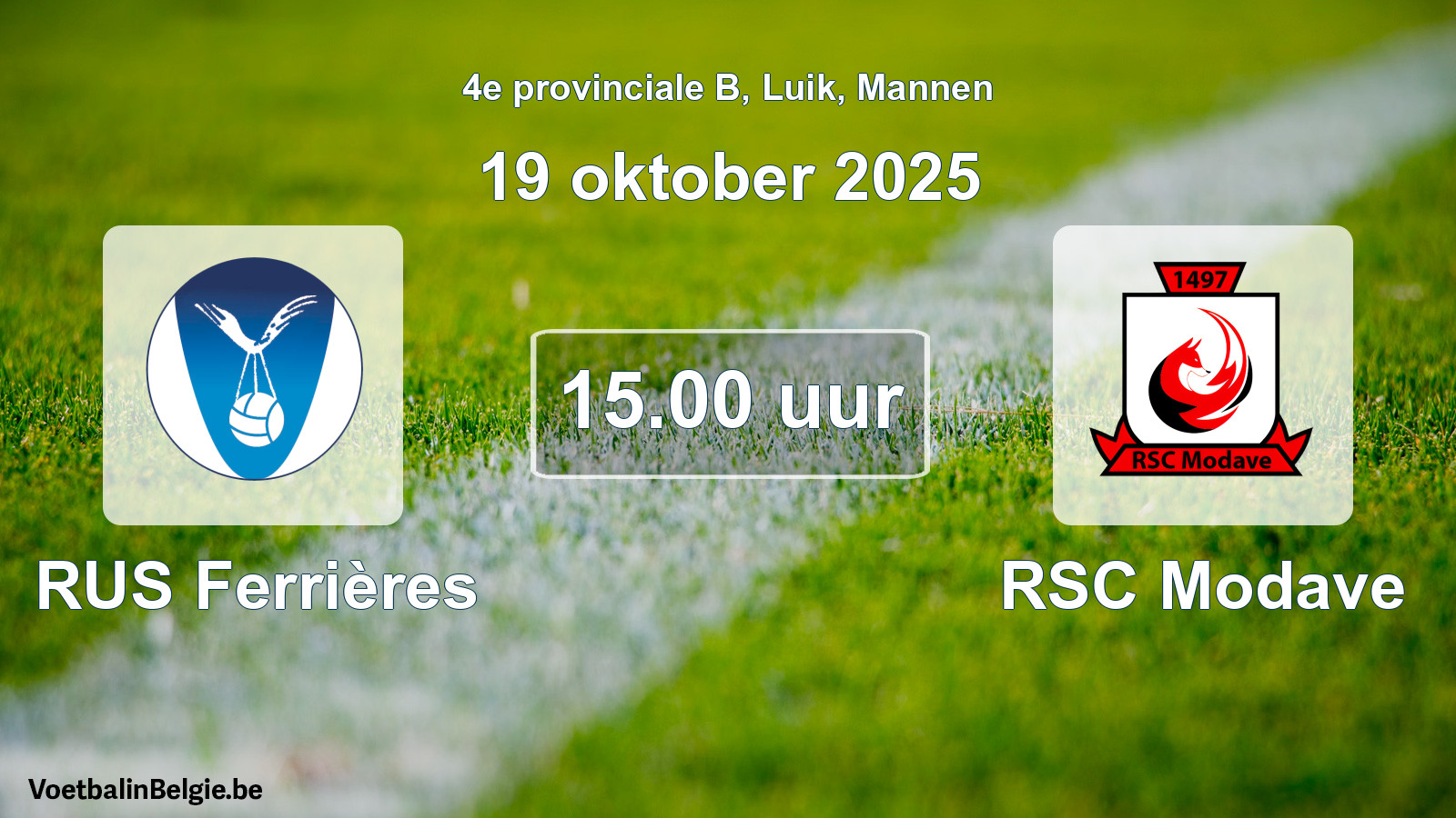 Scheduled match men football: RUS Ferrières - RSC Modave (19 October 2025)