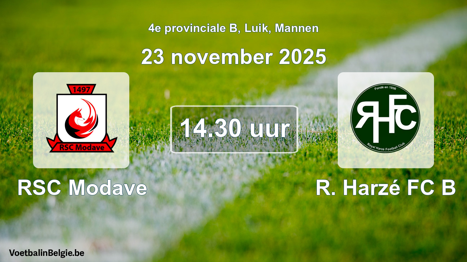 Scheduled match men football: RSC Modave - R. Harzé FC B (23 November 2025)