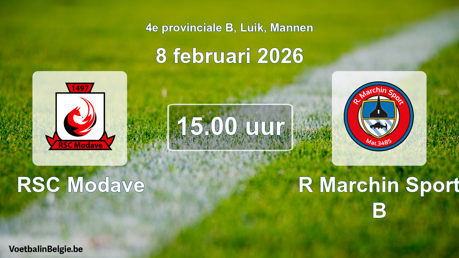 Scheduled match men football: RSC Modave - R Marchin Sport B (8 February 2026)
