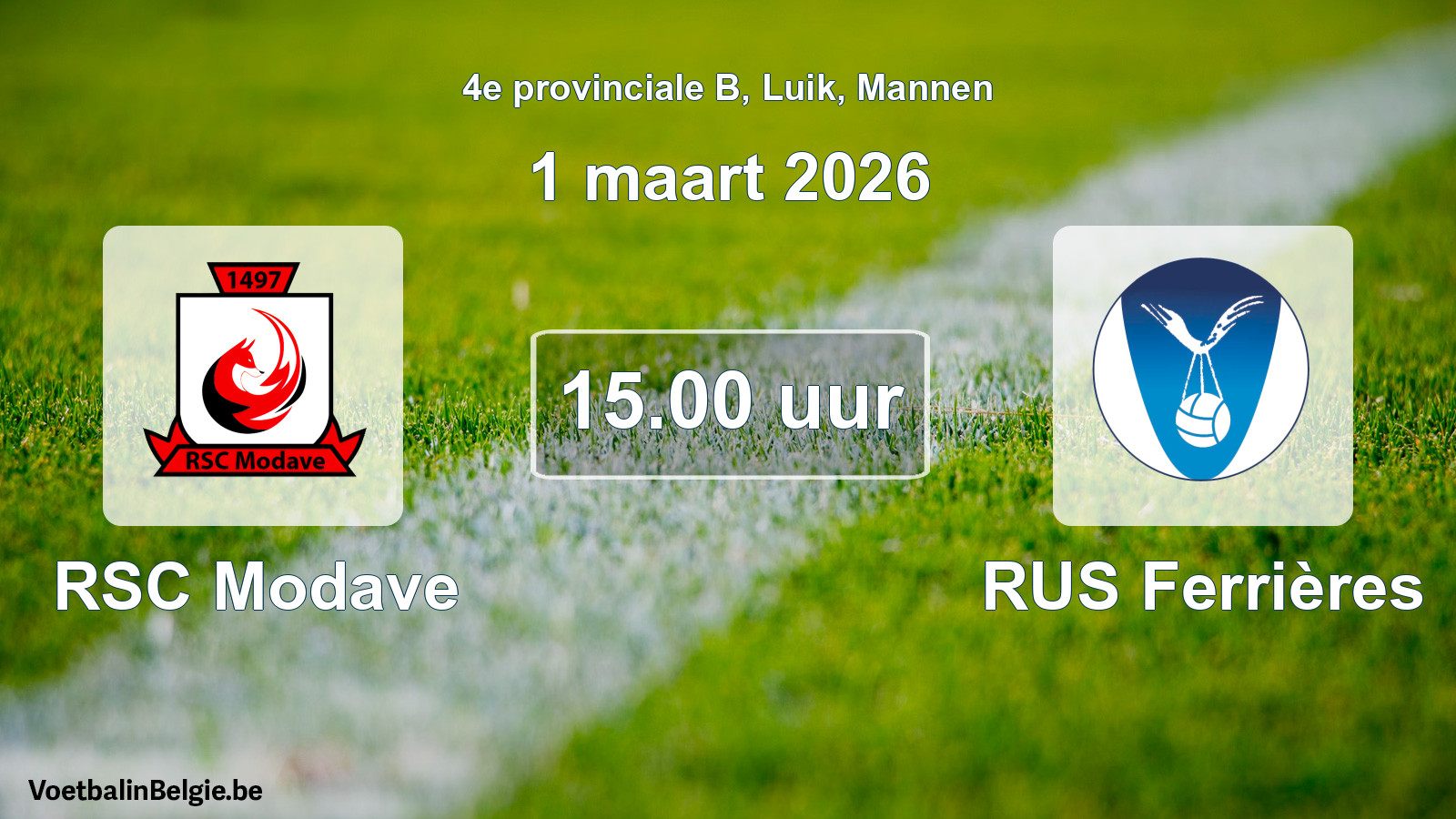 Scheduled match men football: RSC Modave - RUS Ferrières (1 March 2026)