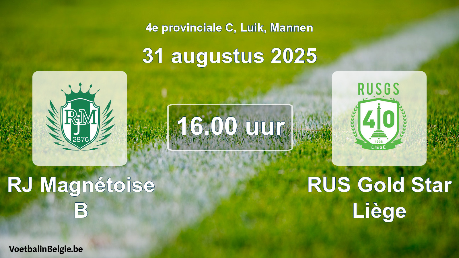 Geplantes Spiel männer-Fußball: RJ Magnétoise B - RUS Gold Star Liège (31 August 2025)