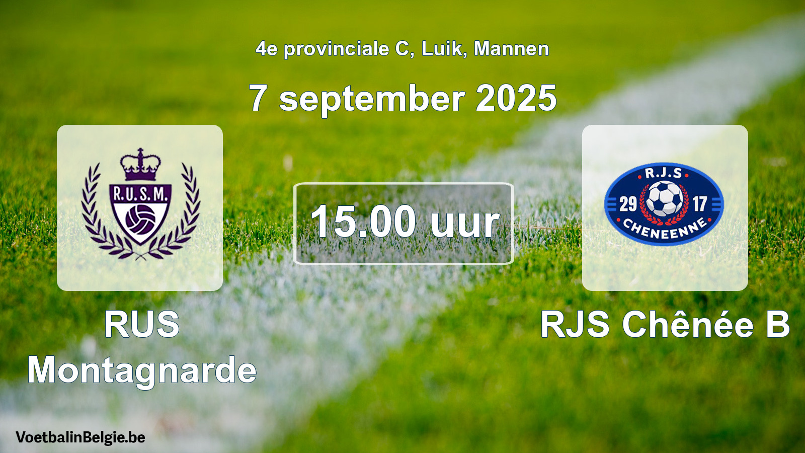 Scheduled match men football: RUS Montagnarde - RJS Chênée B (7 September 2025)