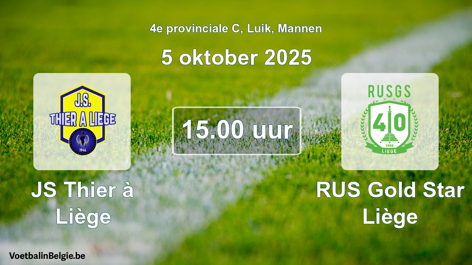 Scheduled match men football: JS Thier à Liège - RUS Gold Star Liège (5 October 2025)