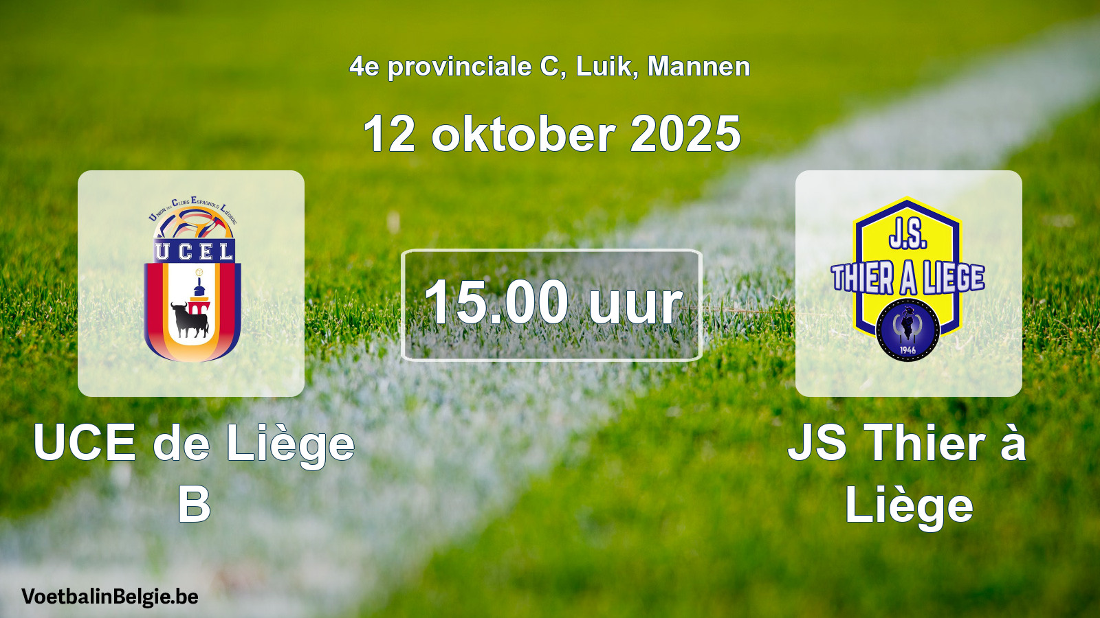 Scheduled match men football: UCE de Liège B - JS Thier à Liège (12 October 2025)