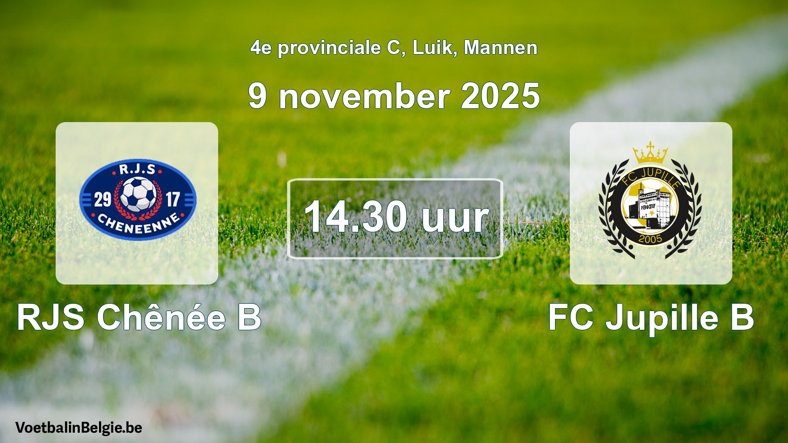 Scheduled match men football: RJS Chênée B - FC Jupille B (9 November 2025)
