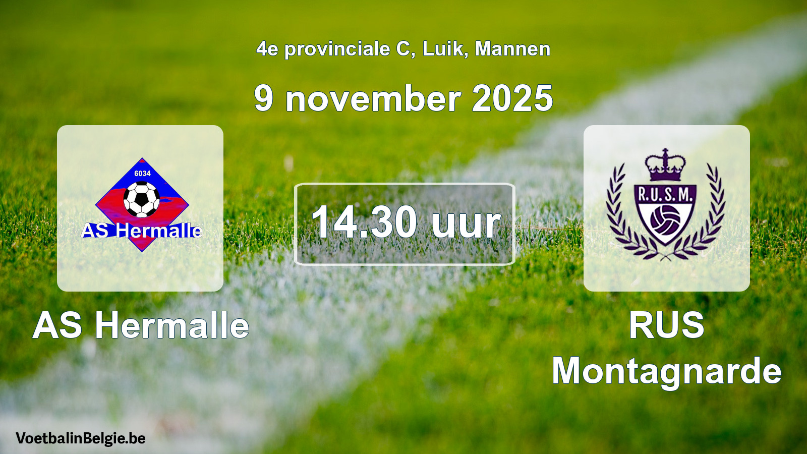 Scheduled match men football: AS Hermalle - RUS Montagnarde (9 November 2025)