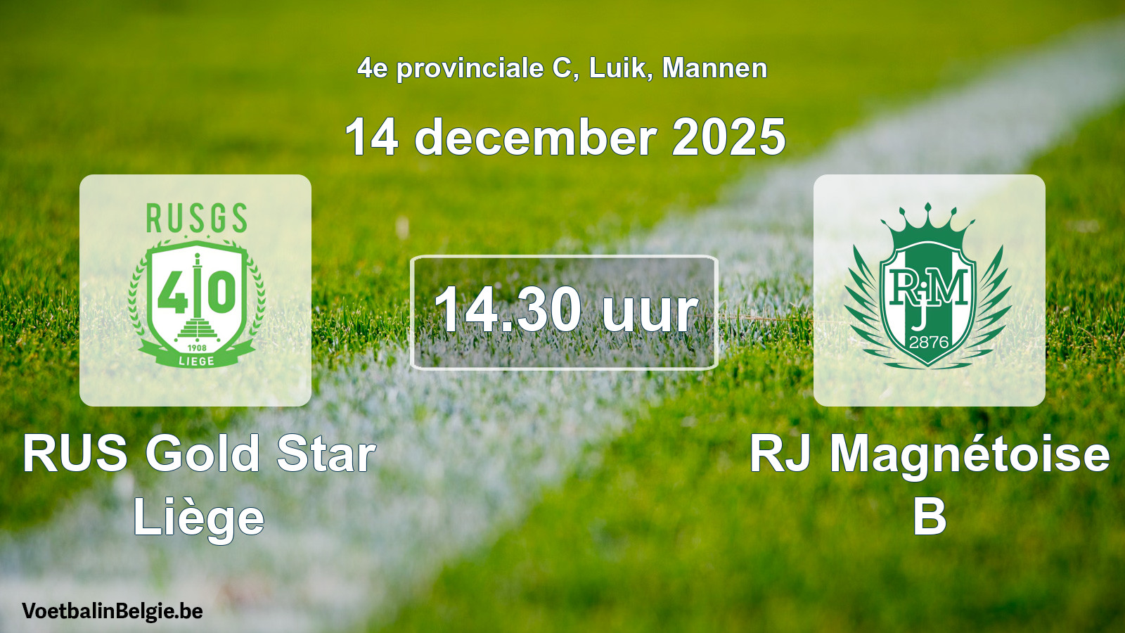 Geplantes Spiel männer-Fußball: RUS Gold Star Liège - RJ Magnétoise B (14 Dezember 2025)