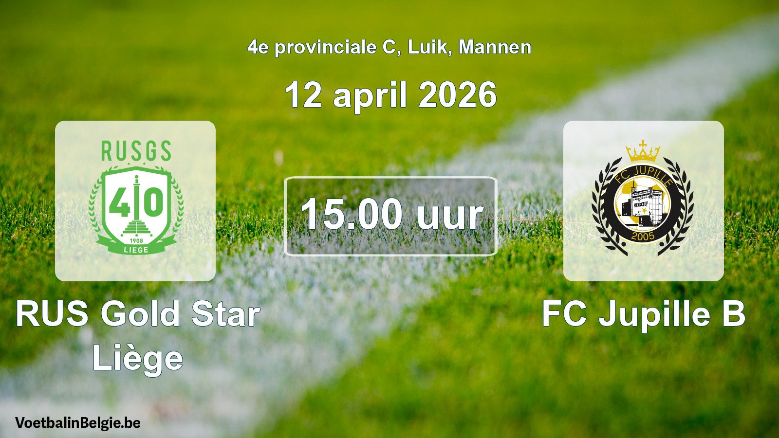Scheduled match men football: RUS Gold Star Liège - FC Jupille B (12 April 2026)