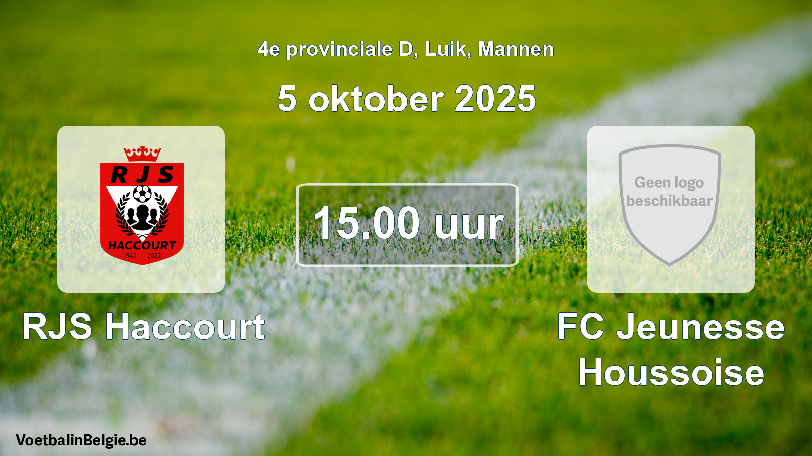 Scheduled match men football: RJS Haccourt - FC Jeunesse Houssoise (5 October 2025)