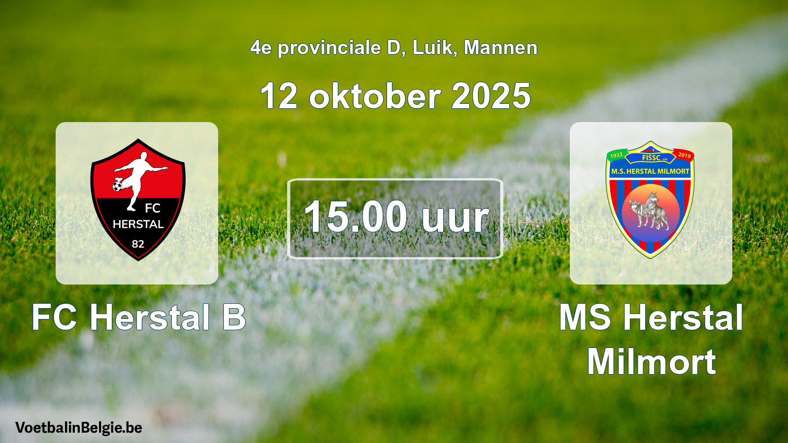 Scheduled match men football: FC Herstal B - MS Herstal Milmort (12 October 2025)