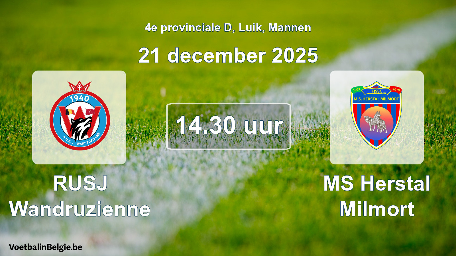 Geplantes Spiel männer-Fußball: RUSJ Wandruzienne - MS Herstal Milmort (21 Dezember 2025)