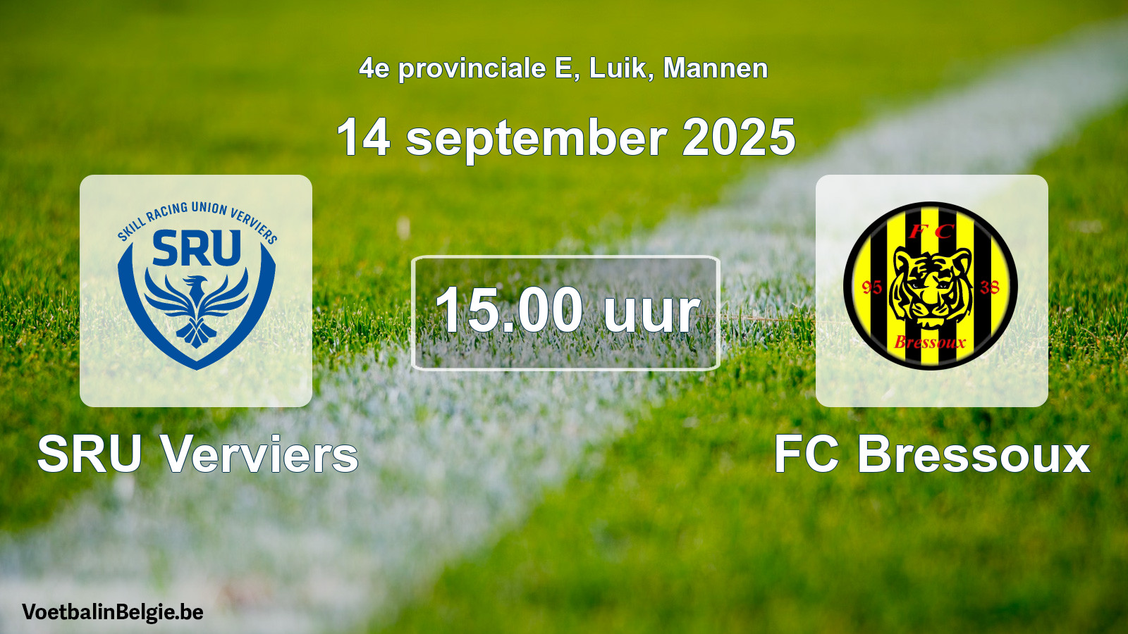 Scheduled match men football: SRU Verviers - FC Bressoux (14 September 2025)