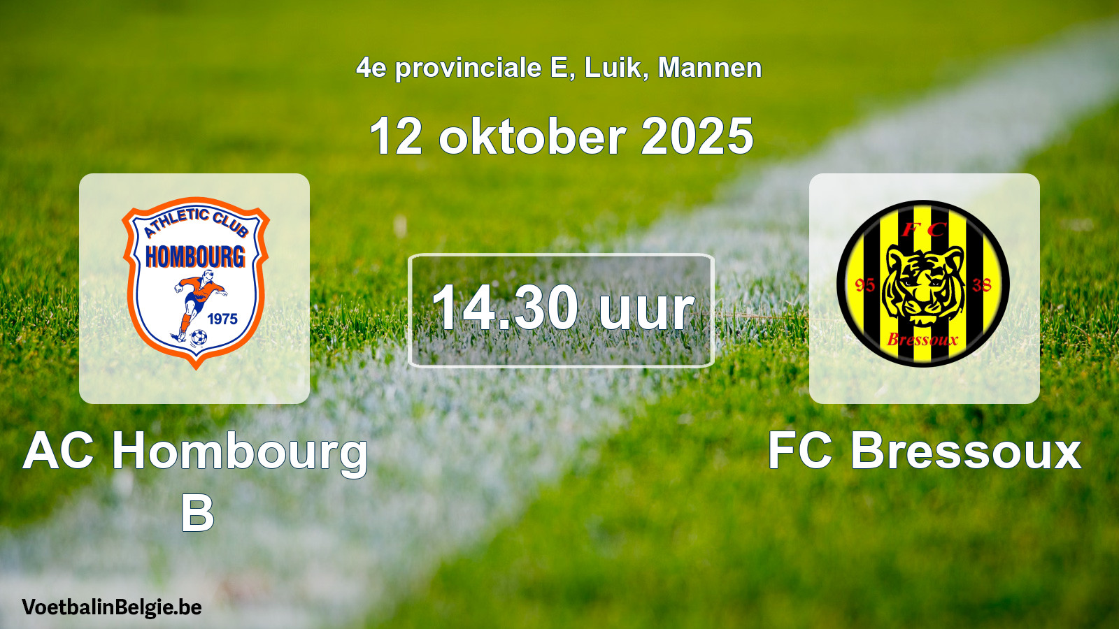 Geplantes Spiel männer-Fußball: AC Hombourg B - FC Bressoux (12 Oktober 2025)