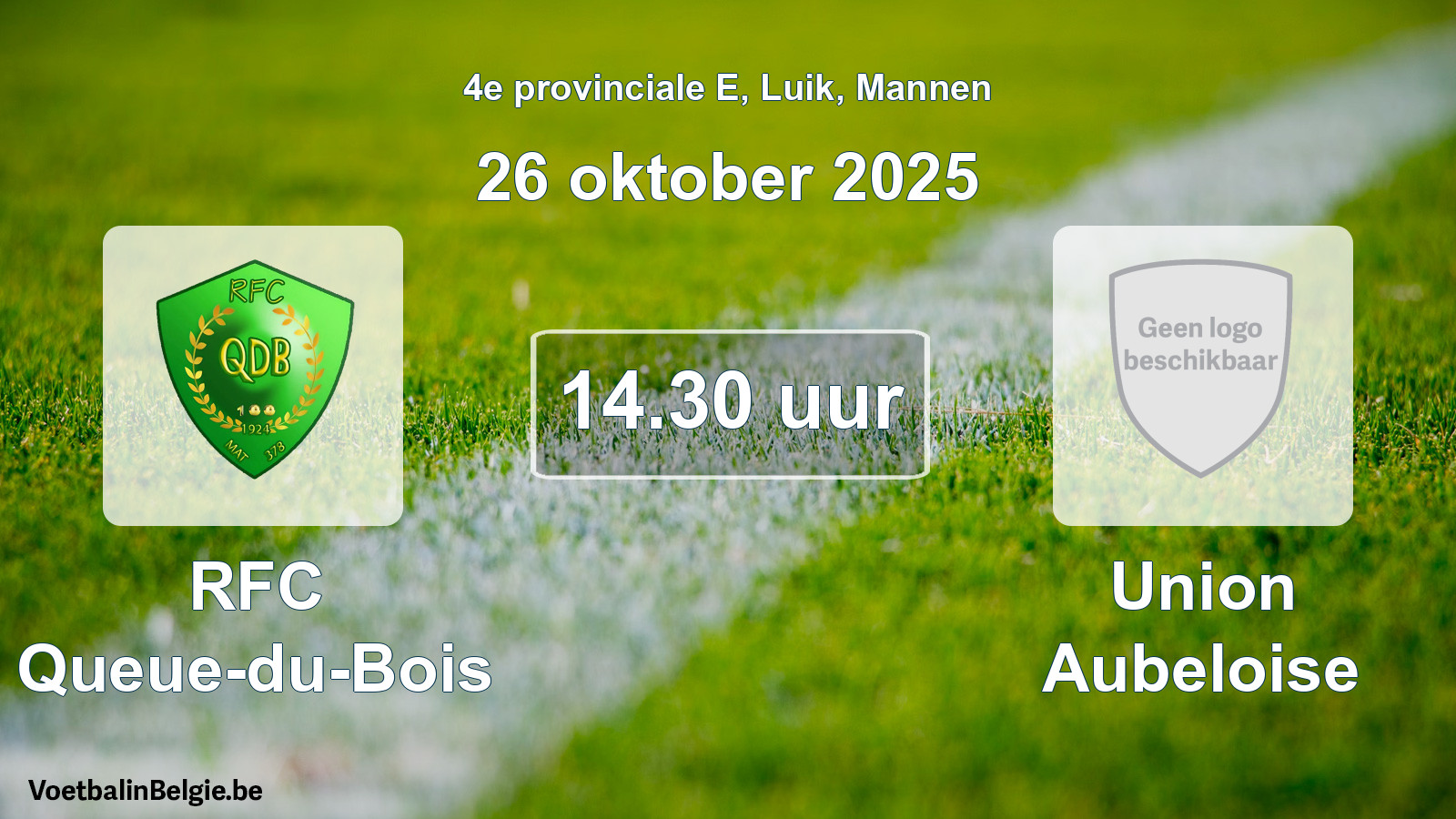 Scheduled match men football: RFC Queue-du-Bois - Union Aubeloise (26 October 2025)