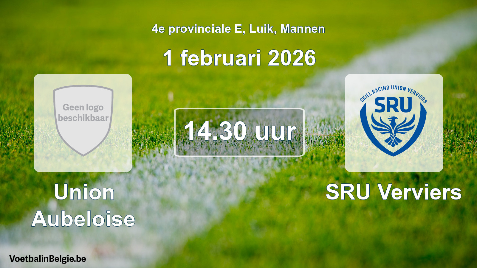 Scheduled match men football: Union Aubeloise - SRU Verviers (1 February 2026)