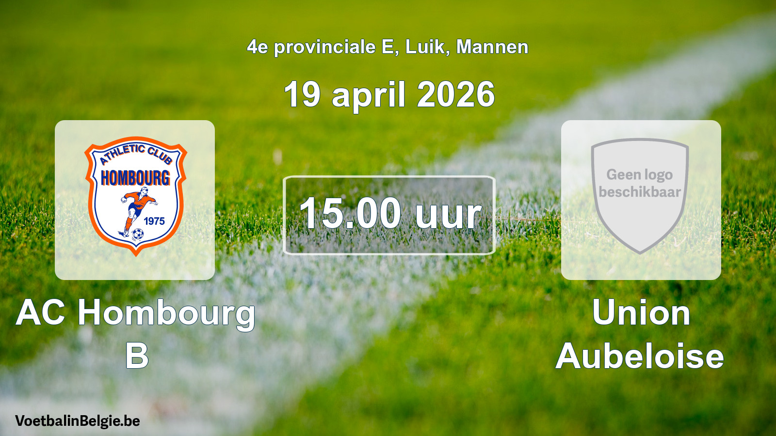 Scheduled match men football: AC Hombourg B - Union Aubeloise (19 April 2026)