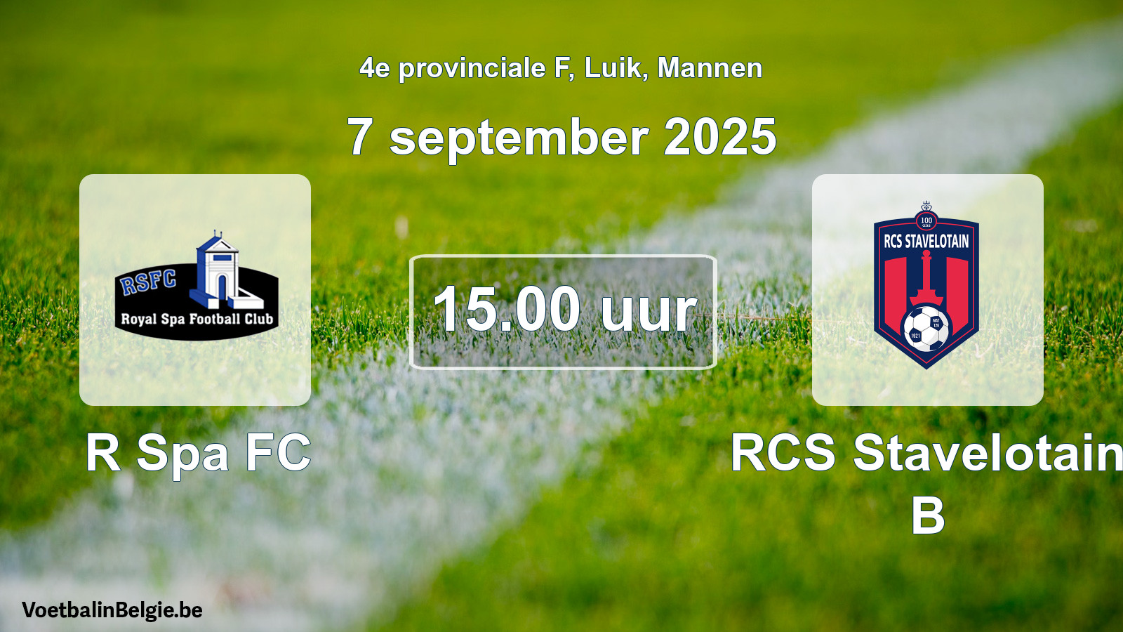 Scheduled match men football: R Spa FC - RCS Stavelotain B (7 September 2025)